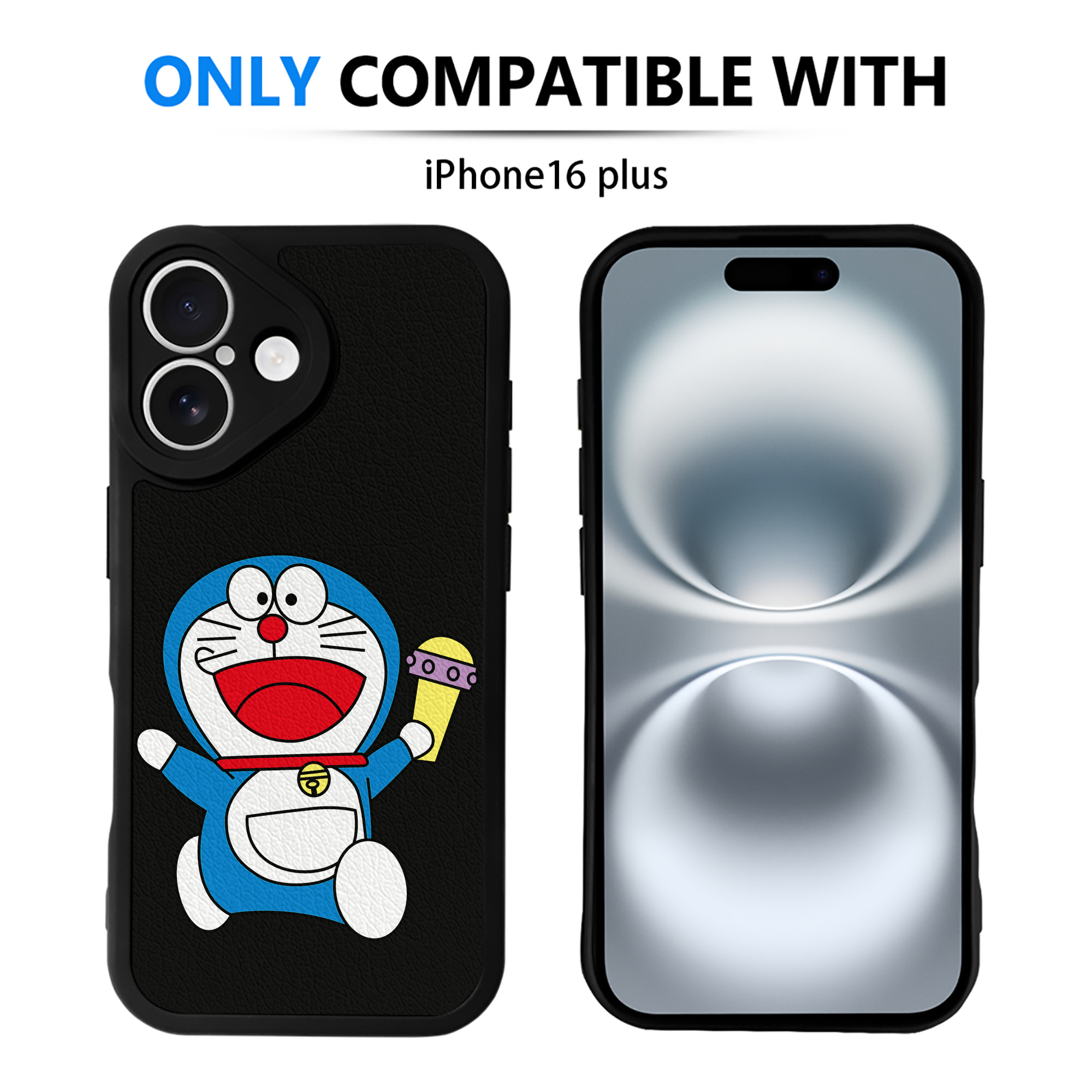 （画像用） ドラえもん Doraemon 【iPhone 16シリーズ対応】シリコンスマホケース（レザー調） 材質：シリコン